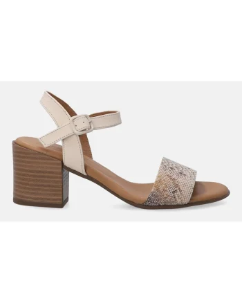 Sandale din piele nabuc cu model piele de reptila