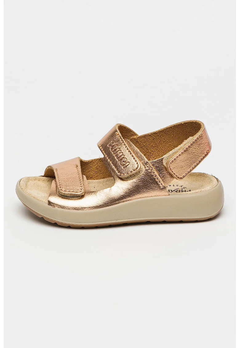Sandale din piele cu logo, Auriu rose