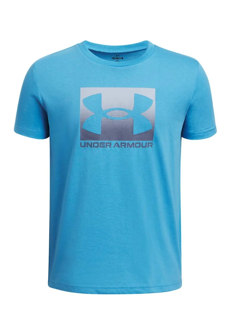 Tricou cu logo din amestec de bumbac Boxed Sports, Albastru aquamarin