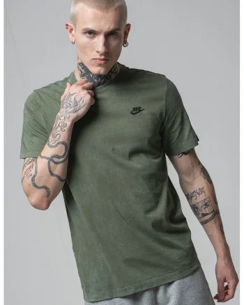 Tricou de bumbac cu logo, Verde feriga