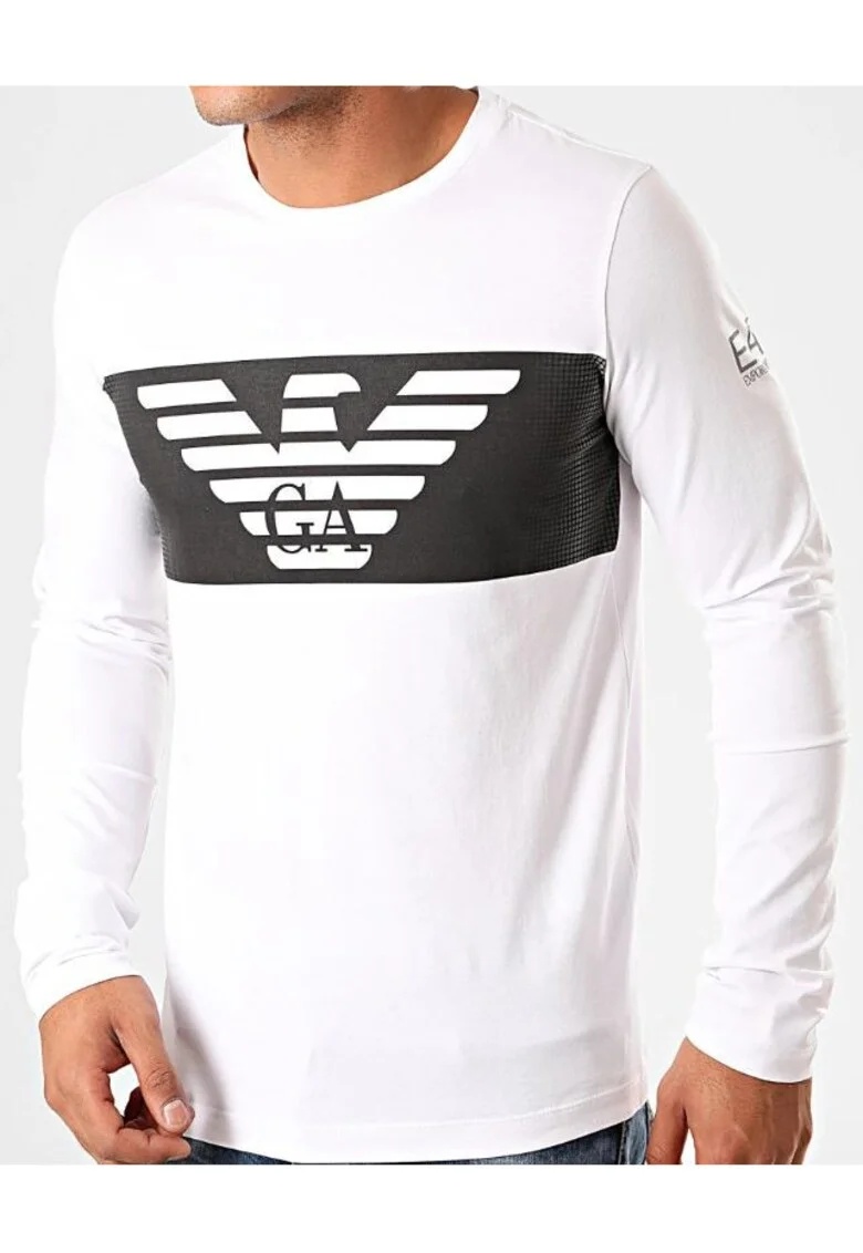 Bluza cu logo contrastant,