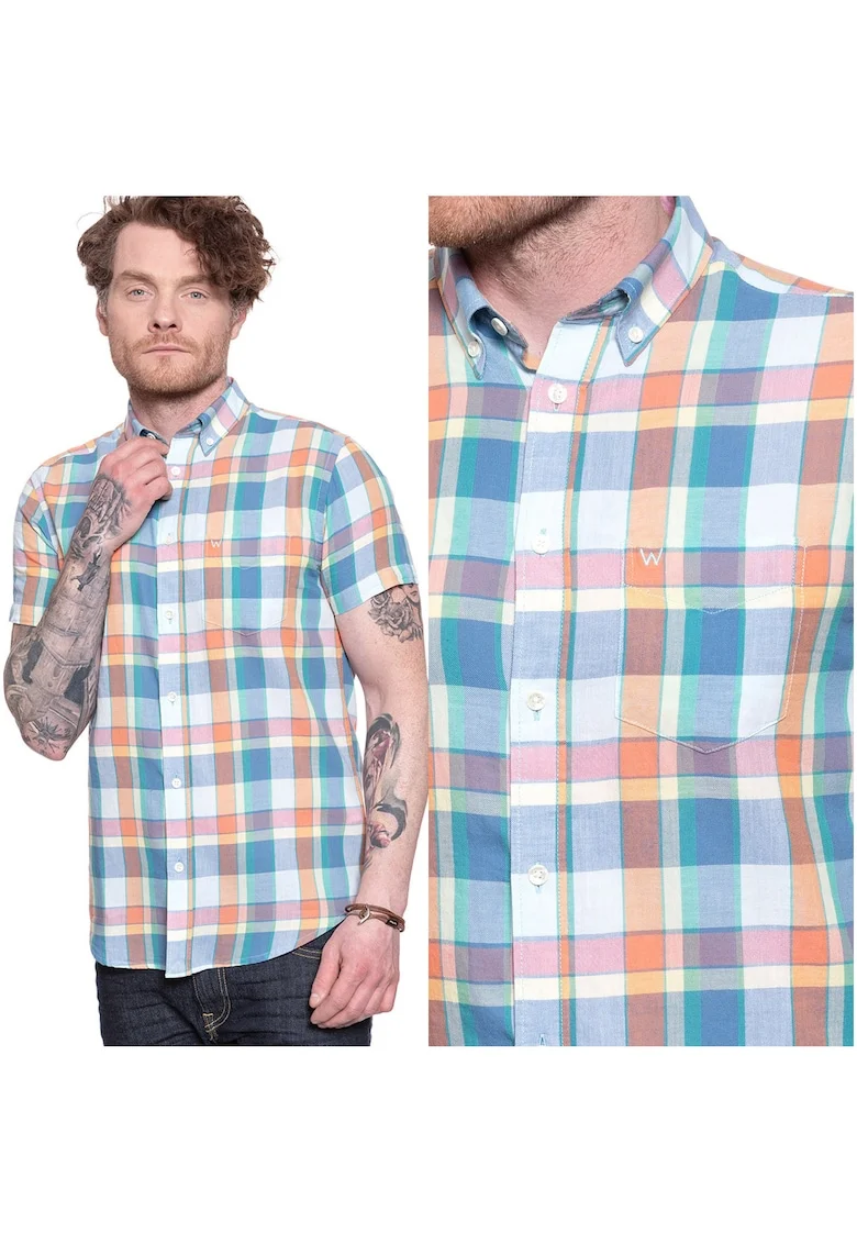 Camasa Barbati,  Ss 1 Pkt Button Down, Croi: Regular Fit, Inchidere: Nasturi, Compozitie Material: 100% Bumbac, Numar Buzunare: 1, Multicolor, 1 Bucata