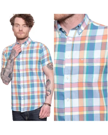 Camasa Barbati,  Ss 1 Pkt Button Down, Croi: Regular Fit, Inchidere: Nasturi, Compozitie Material: 100% Bumbac, Numar Buzunare: 1, Multicolor, 1 Bucata