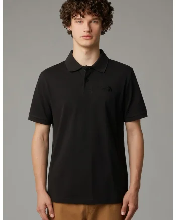 Tricou polo cu logo brodat, Negru