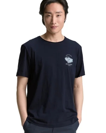 Tricou de bumbac cu logo, Albastru ultramarin