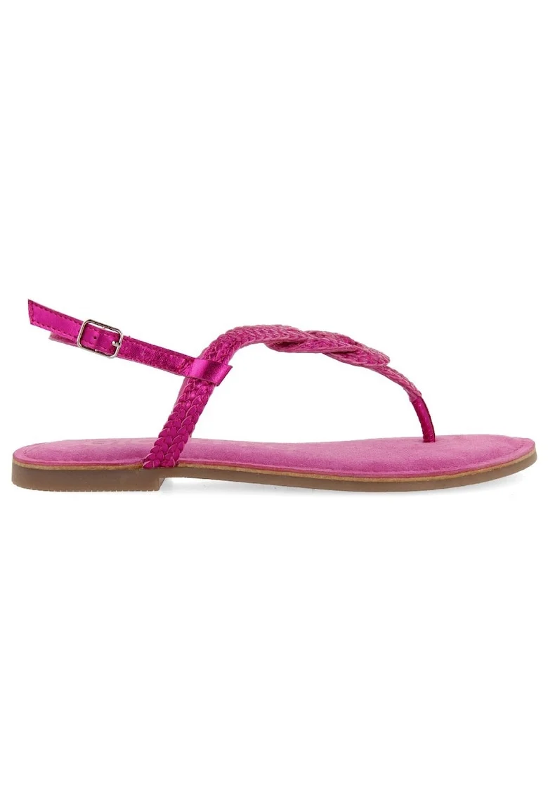 Sandale de piele cu bareta separatoare Zupanja, Fucsia