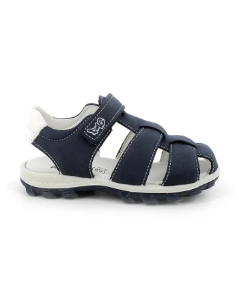 Sandale cu velcro si segmente sintetice, Bleumarin