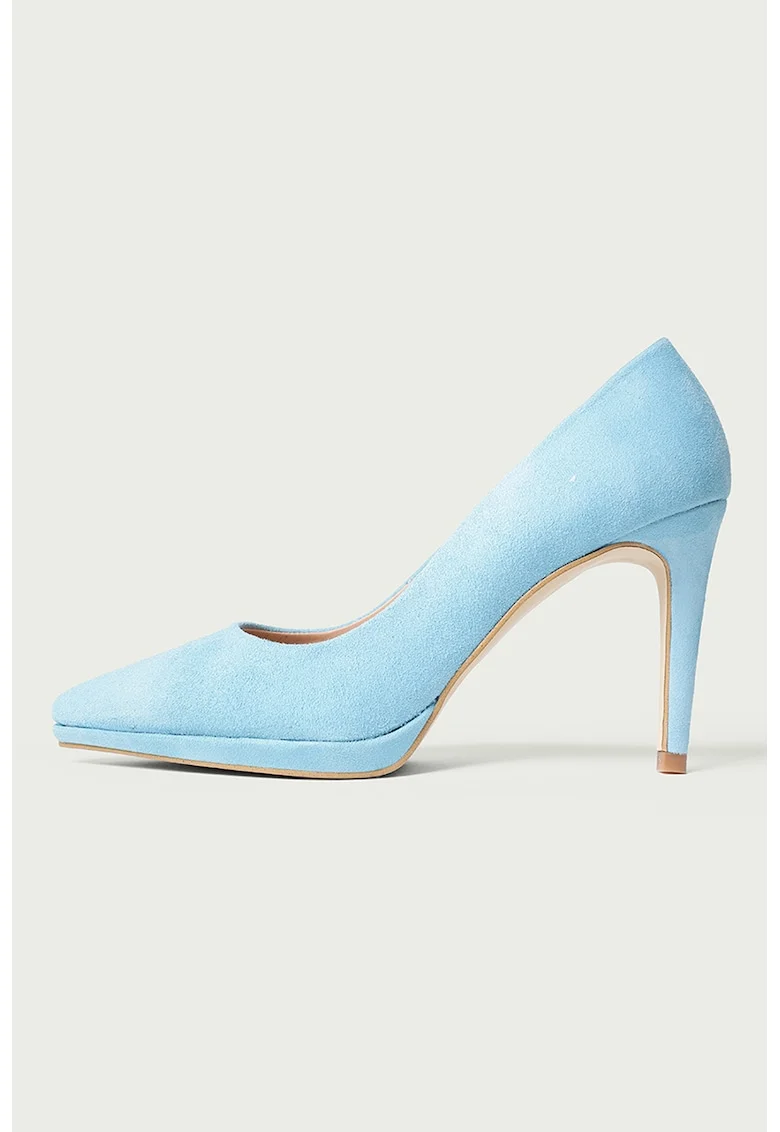 Pantofi stiletto din piele Evelinne, Albastru deschis