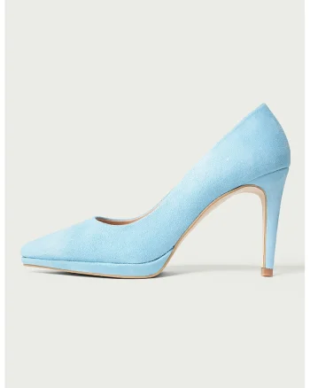 Pantofi stiletto din piele Evelinne, Albastru deschis