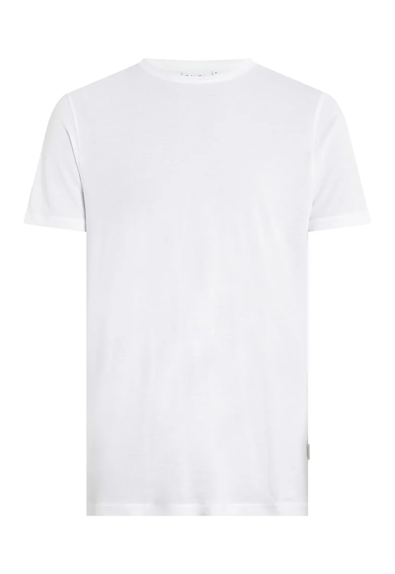 Tricou cu decolteu la baza gatului, Alb optic