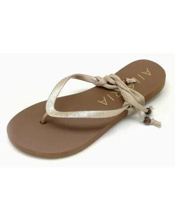 Papuci flip-flop cu barete detasabile Pampelonne, Auriu