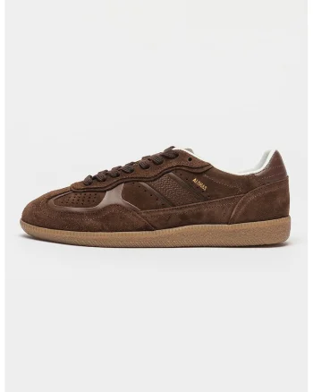 Pantofi sport low-cut de piele intoarsa Rife, Maro