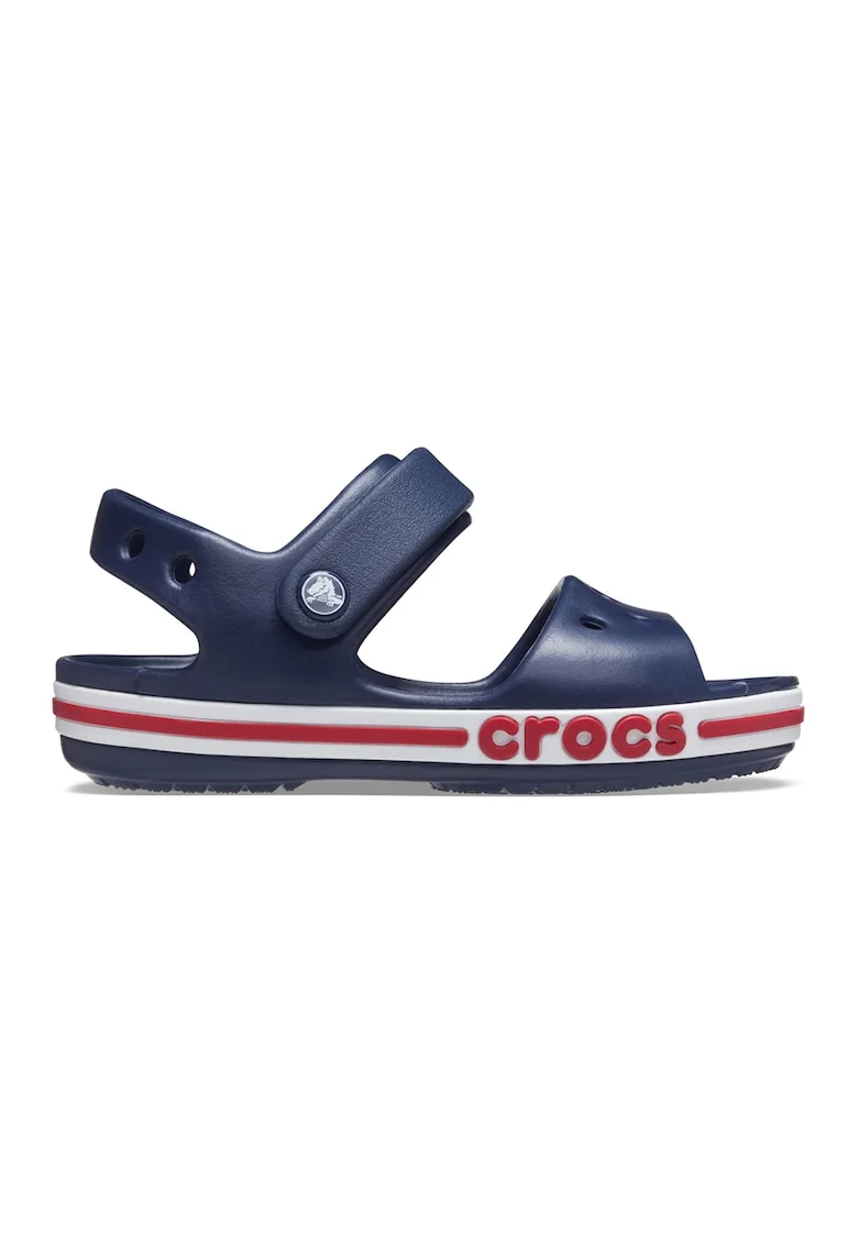 Sandale cu velcro si logo, Albastru ultramarin