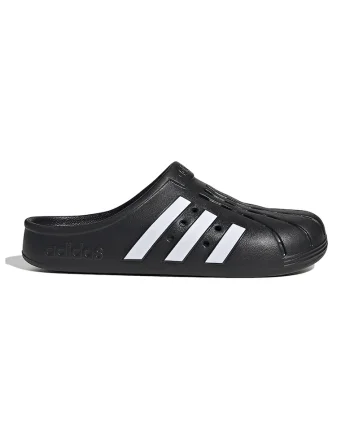 Saboti din cauciuc Adilette, Alb/Negru stins