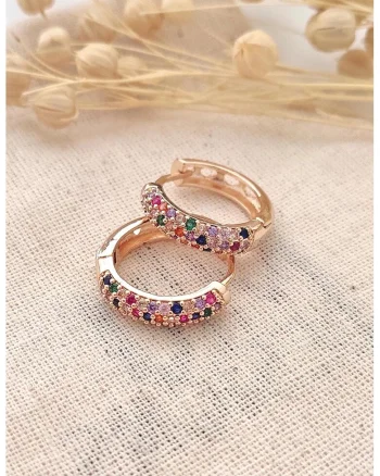 Cercei cu zirconia, Auriu rose