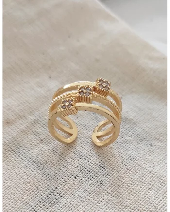 Inel ajustabil cu zirconia, Auriu