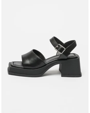 Sandale de piele cu toc masiv Hennie, Negru
