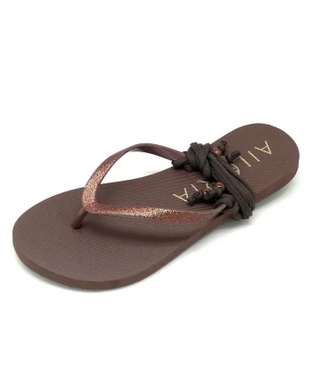 Papuci flip-flop cu barete detasabile Pampelonne, Maro
