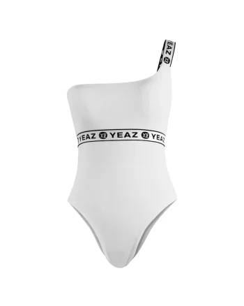 Costum de baie intreg cu benzi logo COCCARO 28993, Alb