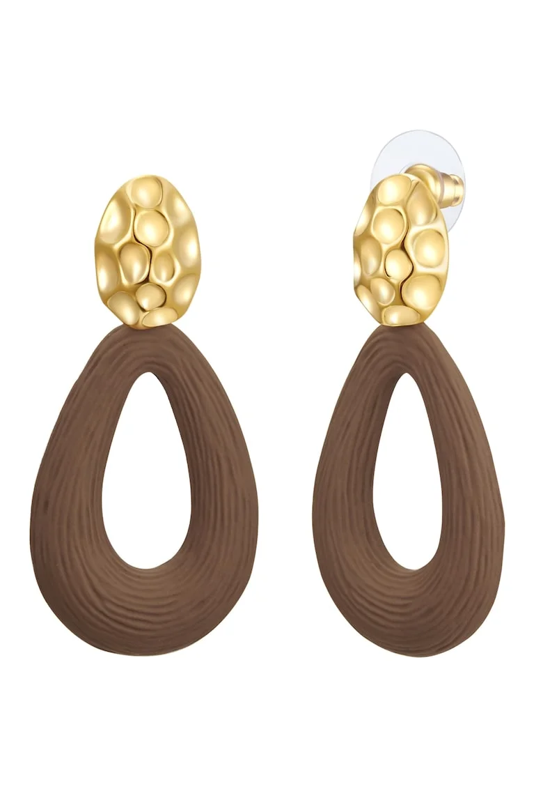 Cercei drop placati cu aur de 14K, Auriu/Galben