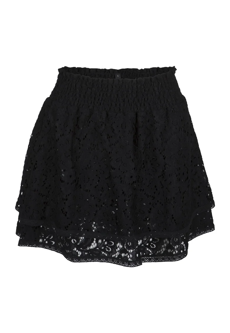 Fusta de plaja mini evazata, Negru