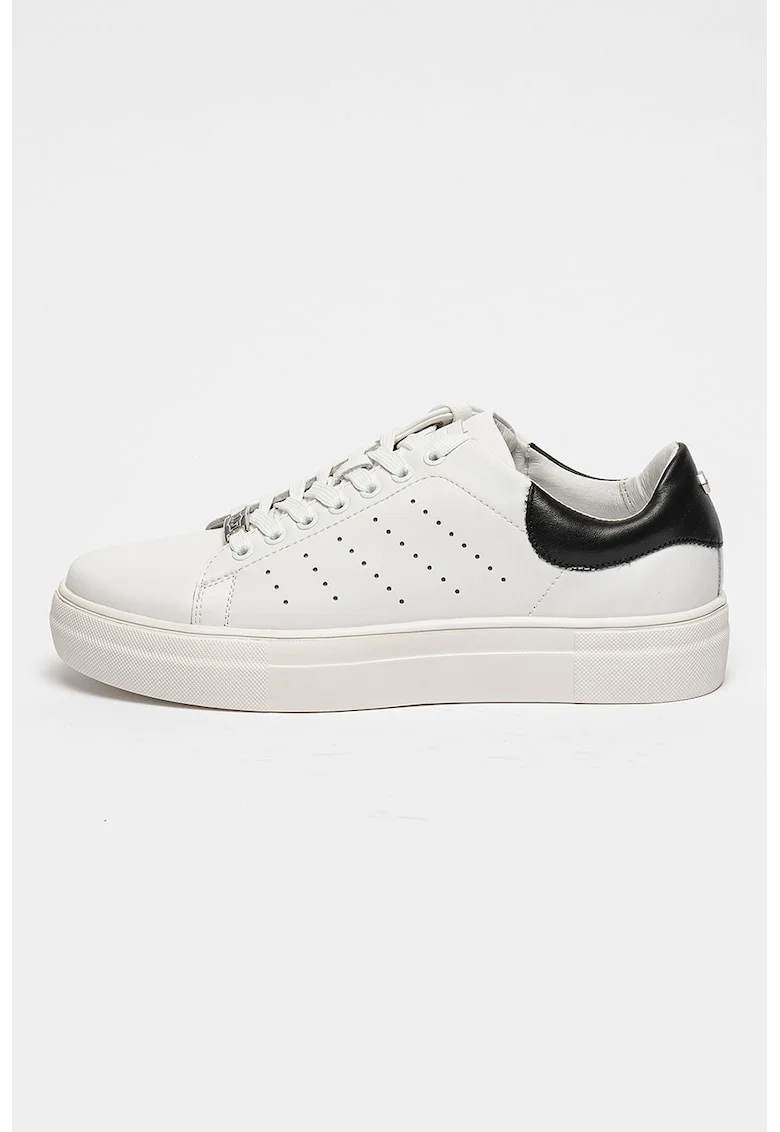 Pantofi sport din piele Lemmy, Alb/Negru