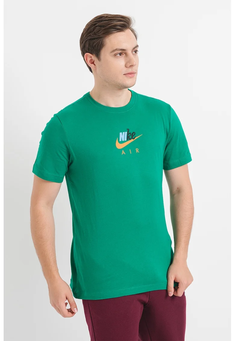 Tricou cu logo pe piept, Verde