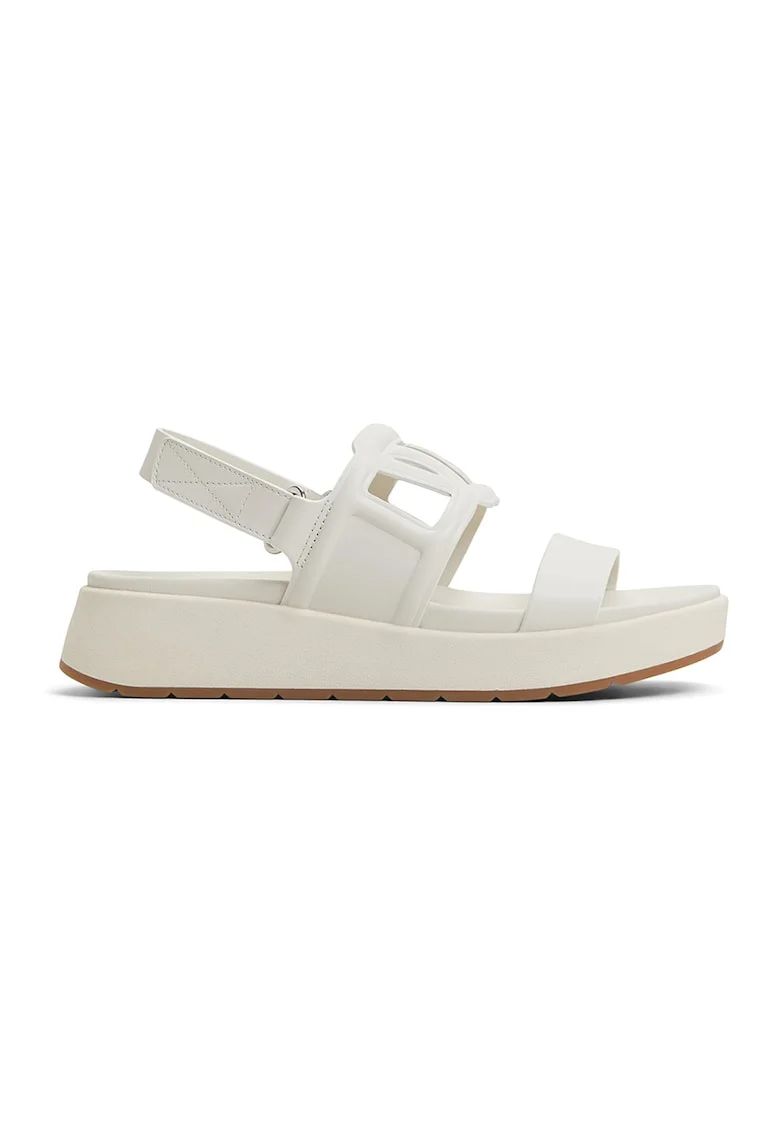 Sandale flatform de piele Onuvia, Alb murdar