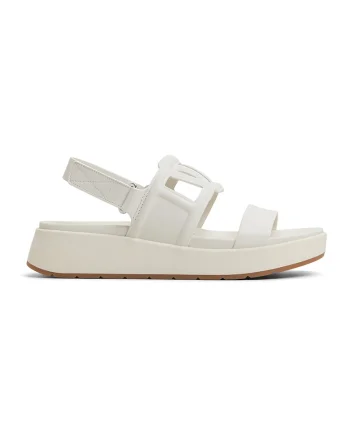 Sandale flatform de piele Onuvia, Alb murdar