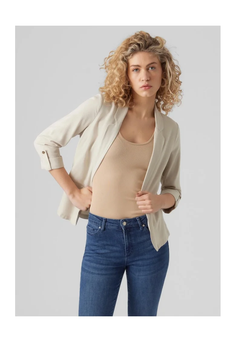 Sacou elegant dama  7071, Viscoza, Bej deschis