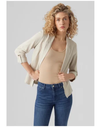 Sacou elegant dama  7071, Viscoza, Bej deschis