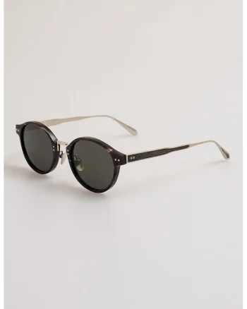 Ochelari de soare unisex cu rama din argint veritabil si corn de bizon Marco, Auriu/Negru/Argintiu