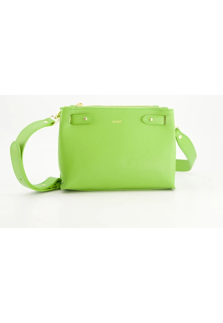 Geanta dama,  messenger, piele naturala, 25x18x7cm, curea, Verde