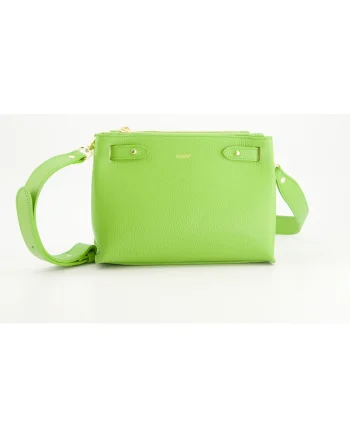 Geanta dama,  messenger, piele naturala, 25x18x7cm, curea, Verde