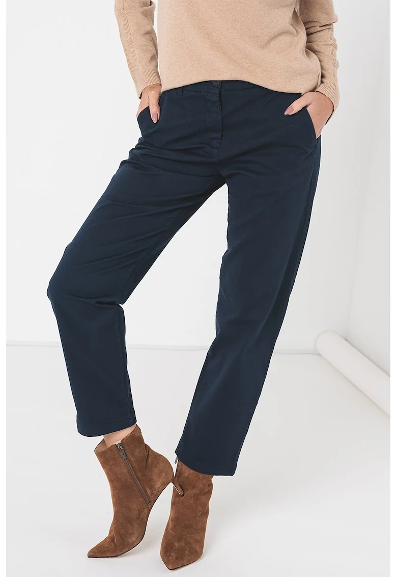 Pantaloni chino cu buzunare oblice, Bleumarin