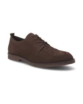 Pantofi barbati,  562665, Piele nabuc, Maro