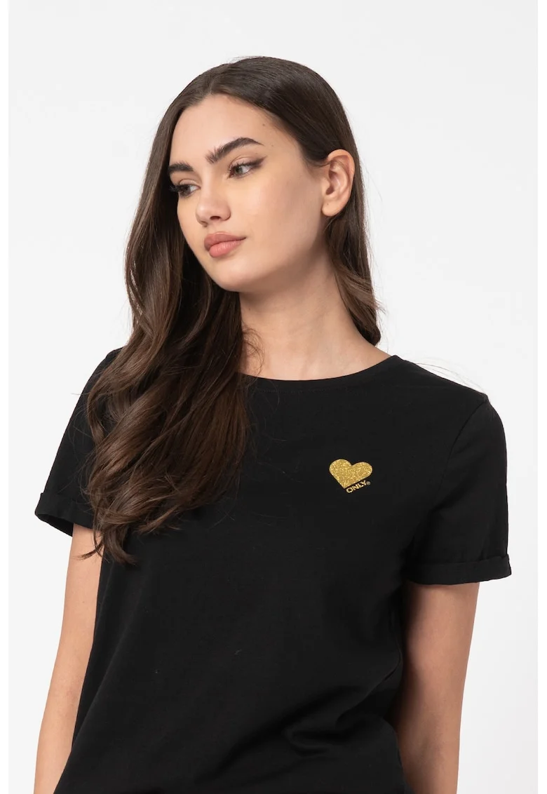 Tricou de bumbac cu logo Kita, Negru