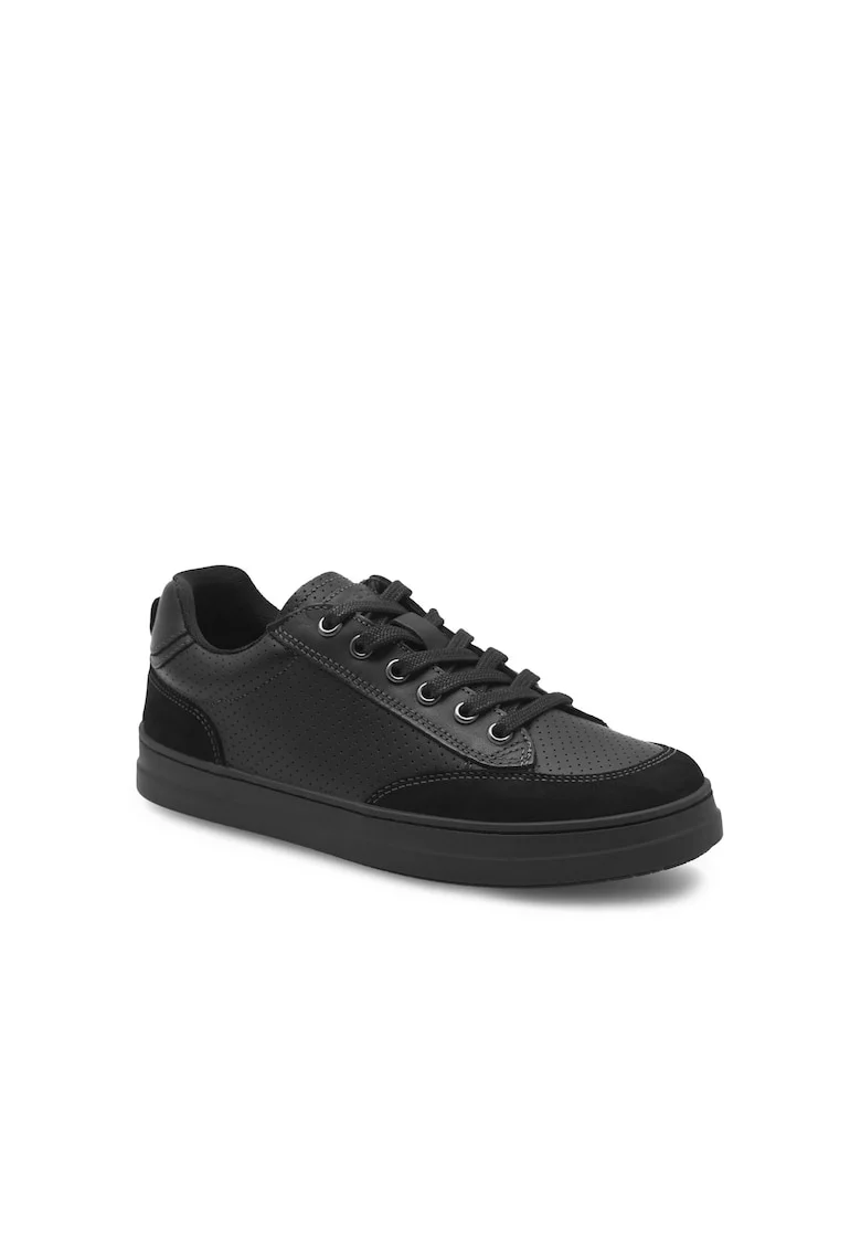 Tenisi copii,  323136, Piele naturala, Negru