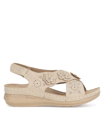 Sandale dama, 37066,  Sintetic, Bej