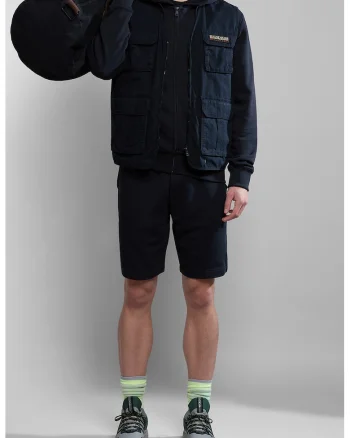 Pantaloni scurti cu snur si buzunare laterale, Negru