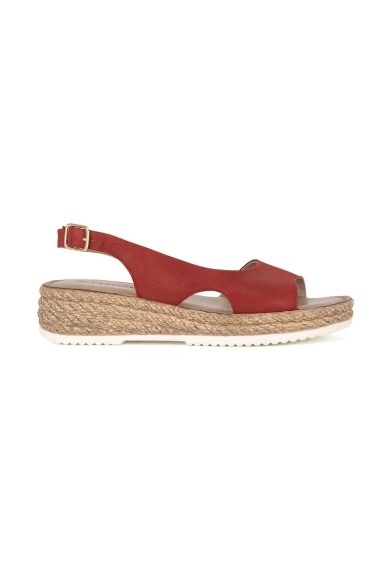 Sandale dama,  590559, Piele naturala, Rosu, Rosu