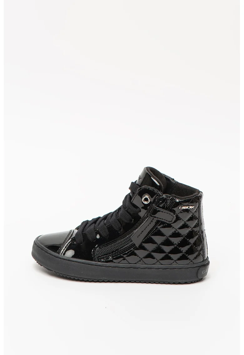 Pantofi sport high-top de piele ecologica, cu aspect lacuit Kalispera