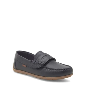 Mocasini copii,  401575, Piele naturala, Albastru