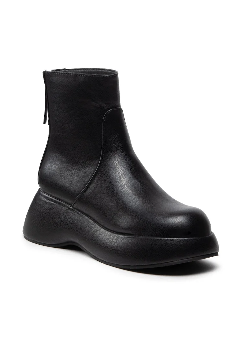 Botine dama,  301704621, Piele ecologica, Negru, Negru