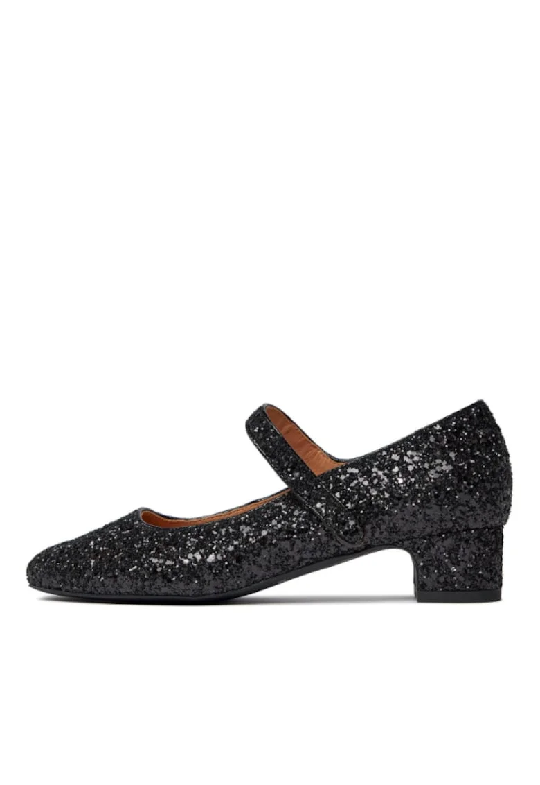 Pantofi dama,  303531485, Negru, Textil, Negru