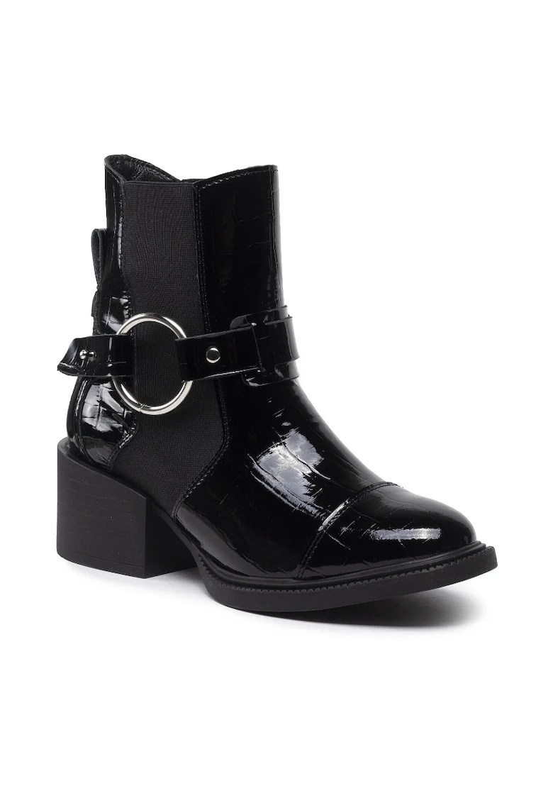 Cizme dama,  301517955, Piele naturala, Negru, Negru