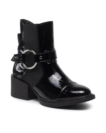 Cizme dama,  301517955, Piele naturala, Negru, Negru