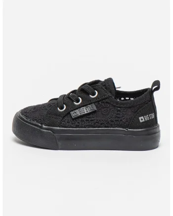 Pantofi sport cu broderii si decupaje, Negru