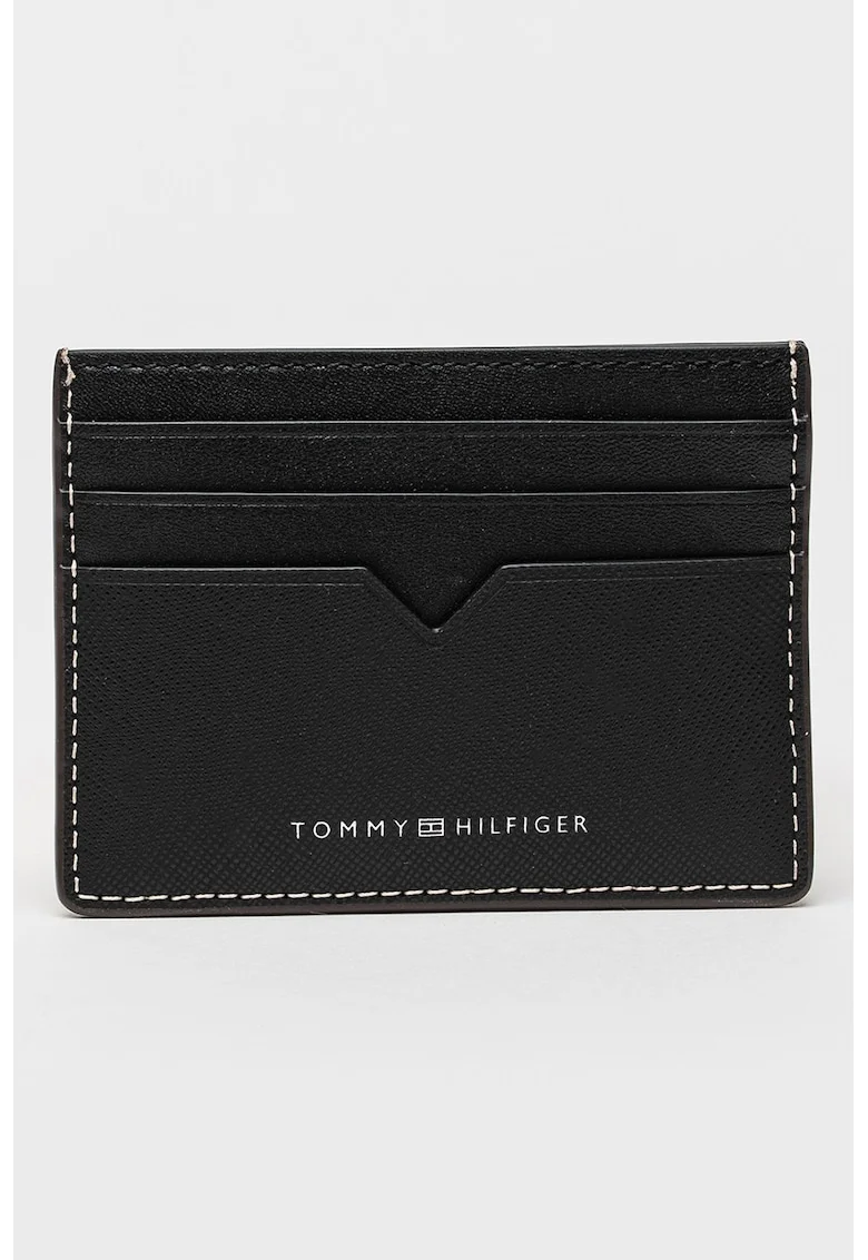 Portcart de piele saffiano, Negru