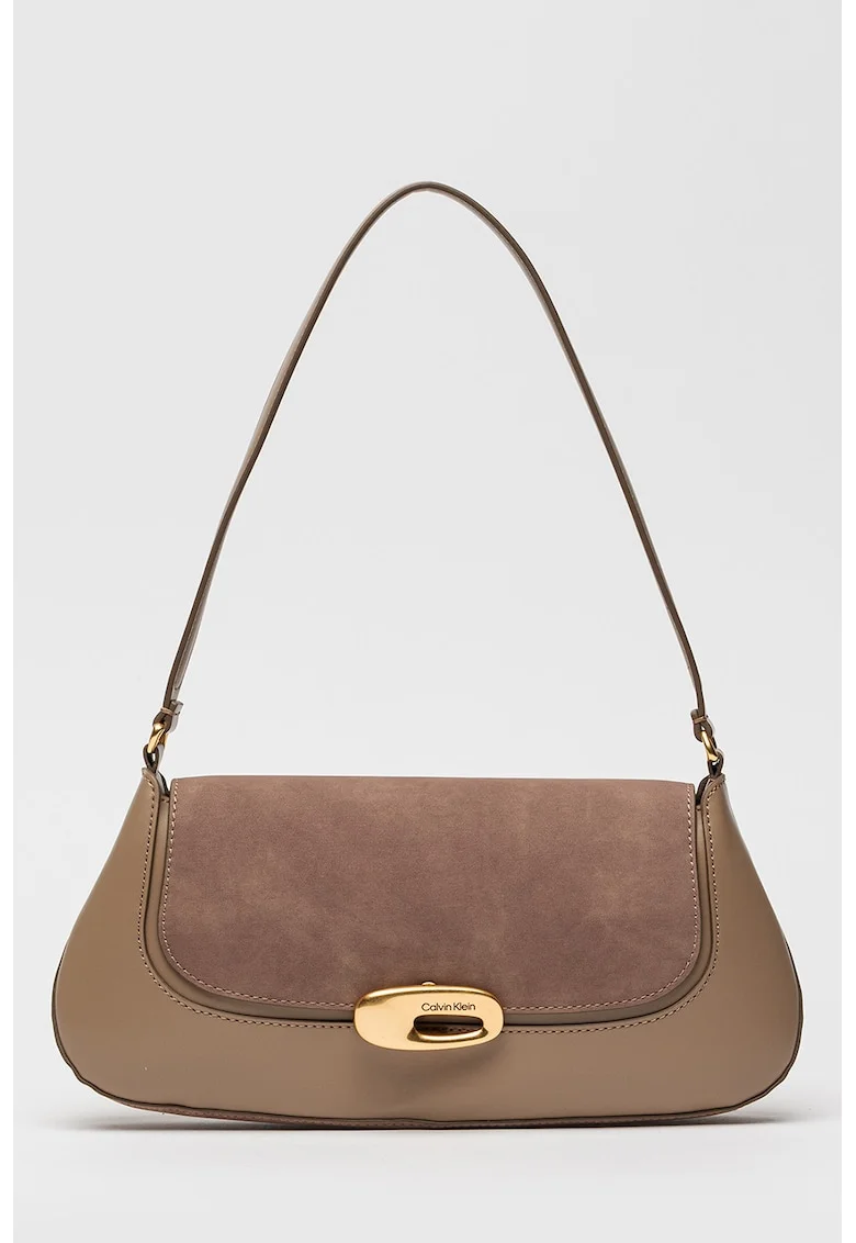 Geanta baguette de piele ecologica, Maro taupe